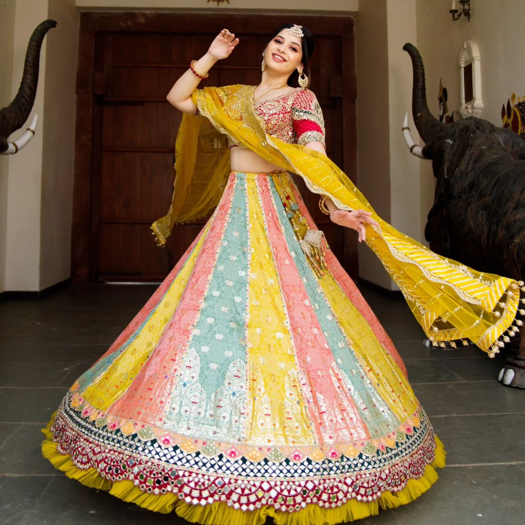 Color Burst: multicoloured lehenga choli set
