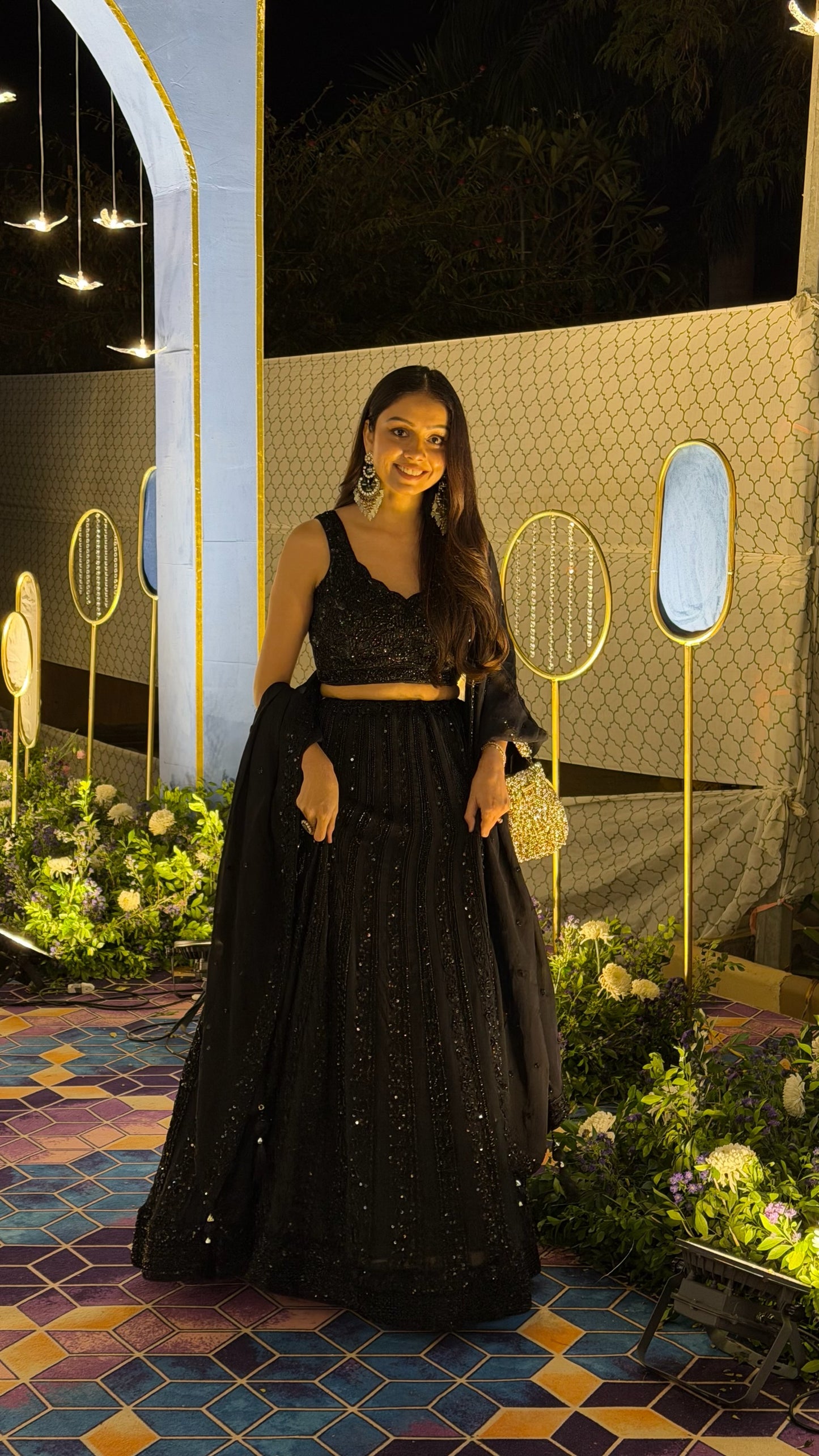 Midnight Black Sequins Lehenga Set