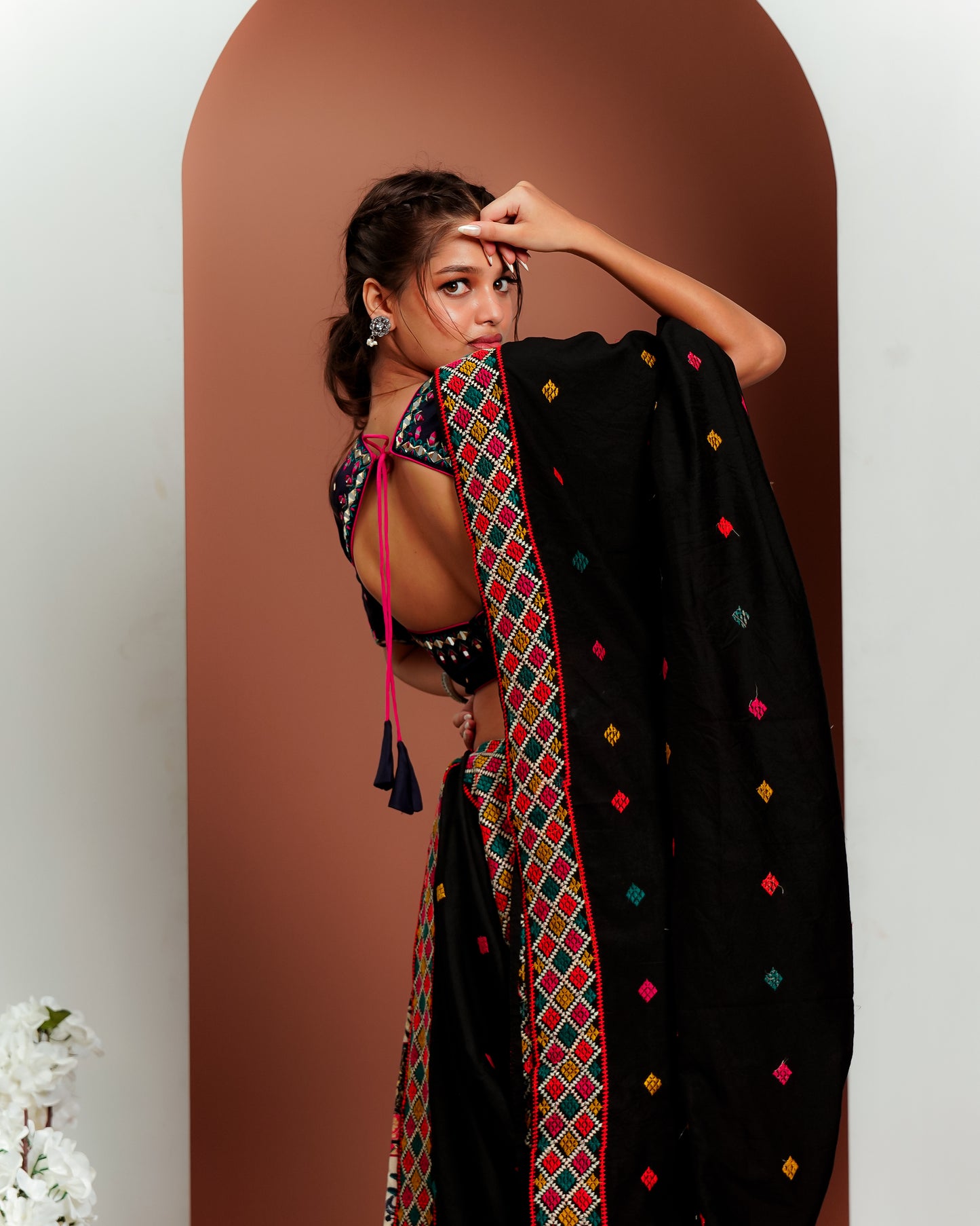 Navy Blue Chaniya Choli With Printed Lehenga