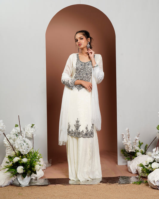 Monochrome Magic: White Palazzo Set