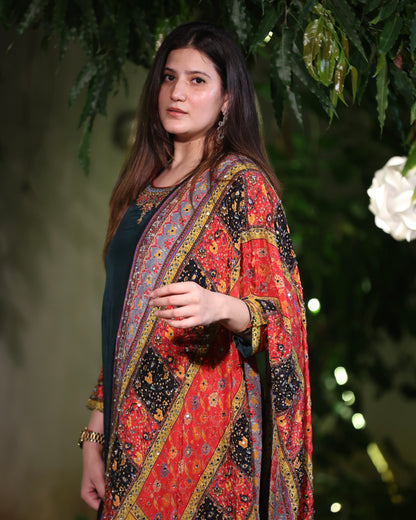 Teal Green Cotton Silk Pakistani Suit