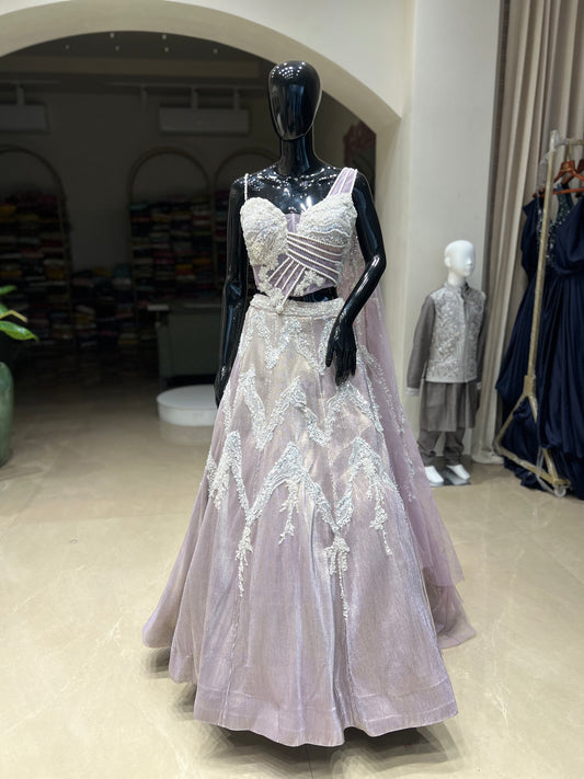 Baby Pink Embroidered Lehnga Choli