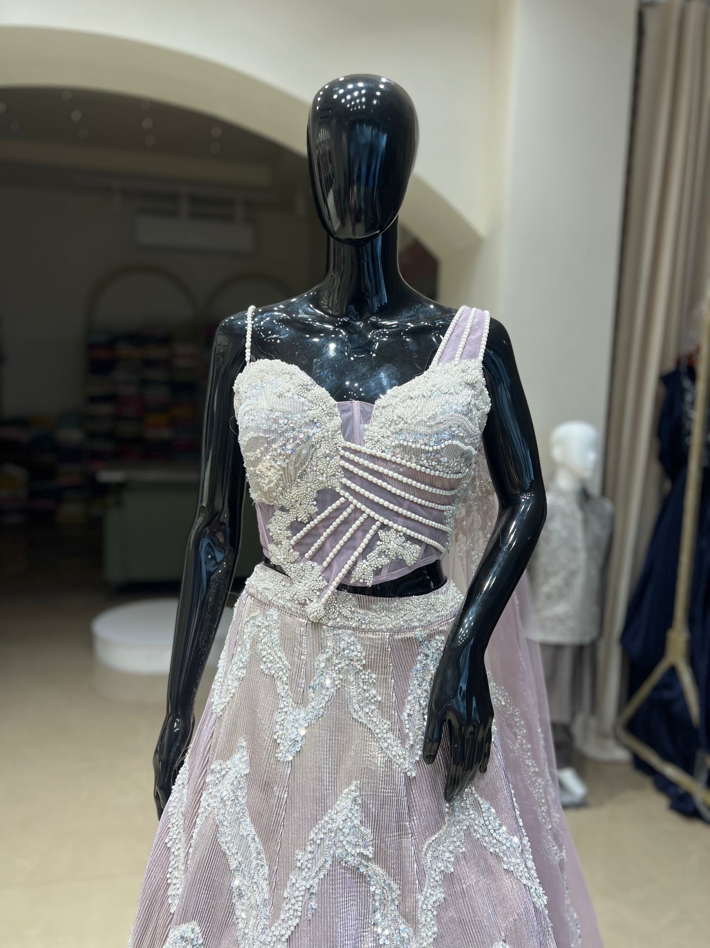 Baby Pink Embroidered Lehnga Choli