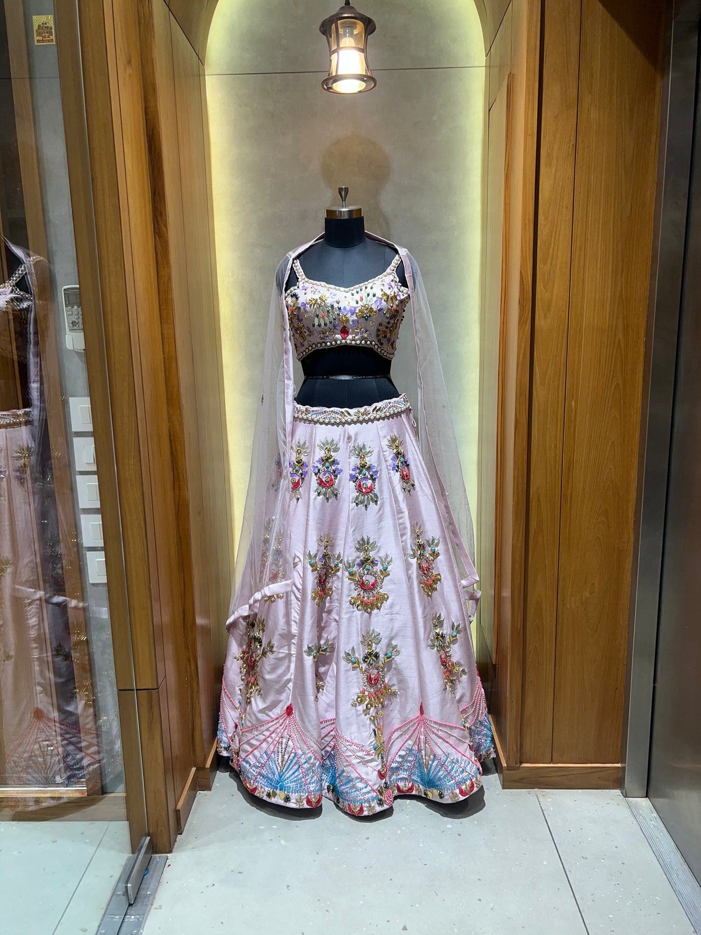 Baby Pink Stone work Lehnga Choli