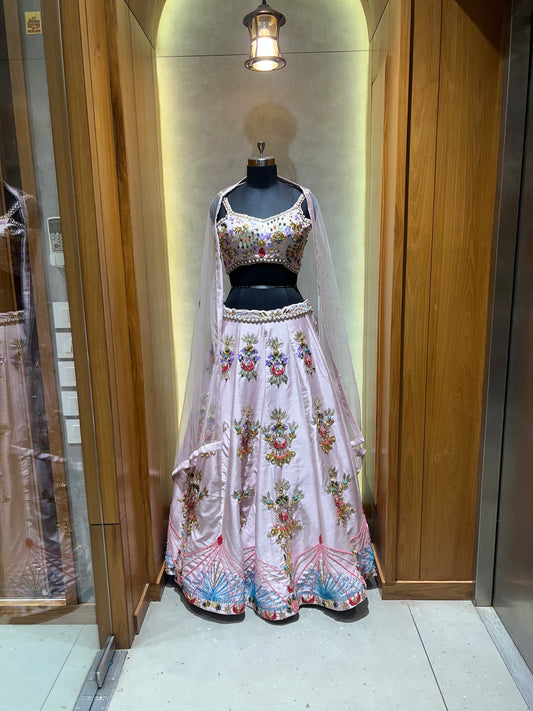 Baby Pink Stone work Lehnga Choli