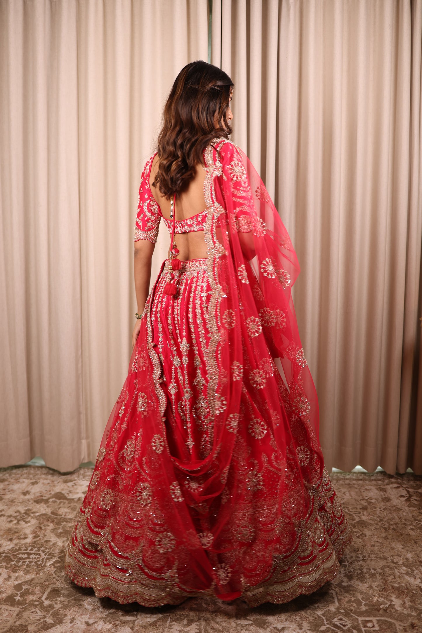 Beery Red Bridal Lehnga Choli