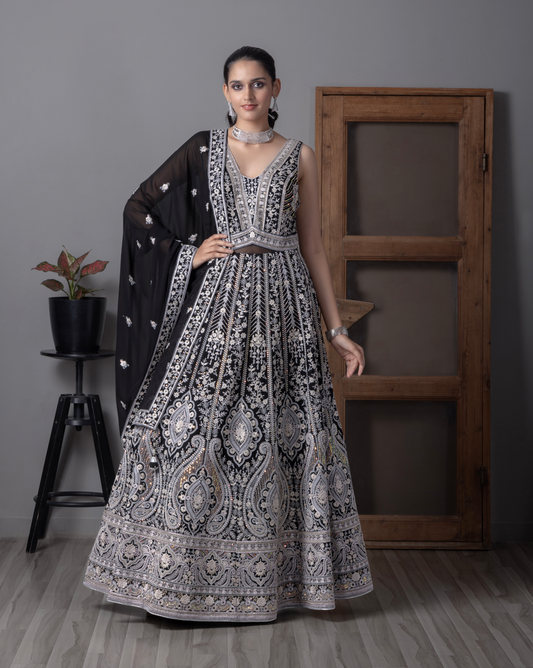 Black Embroider Lehnga Choli
