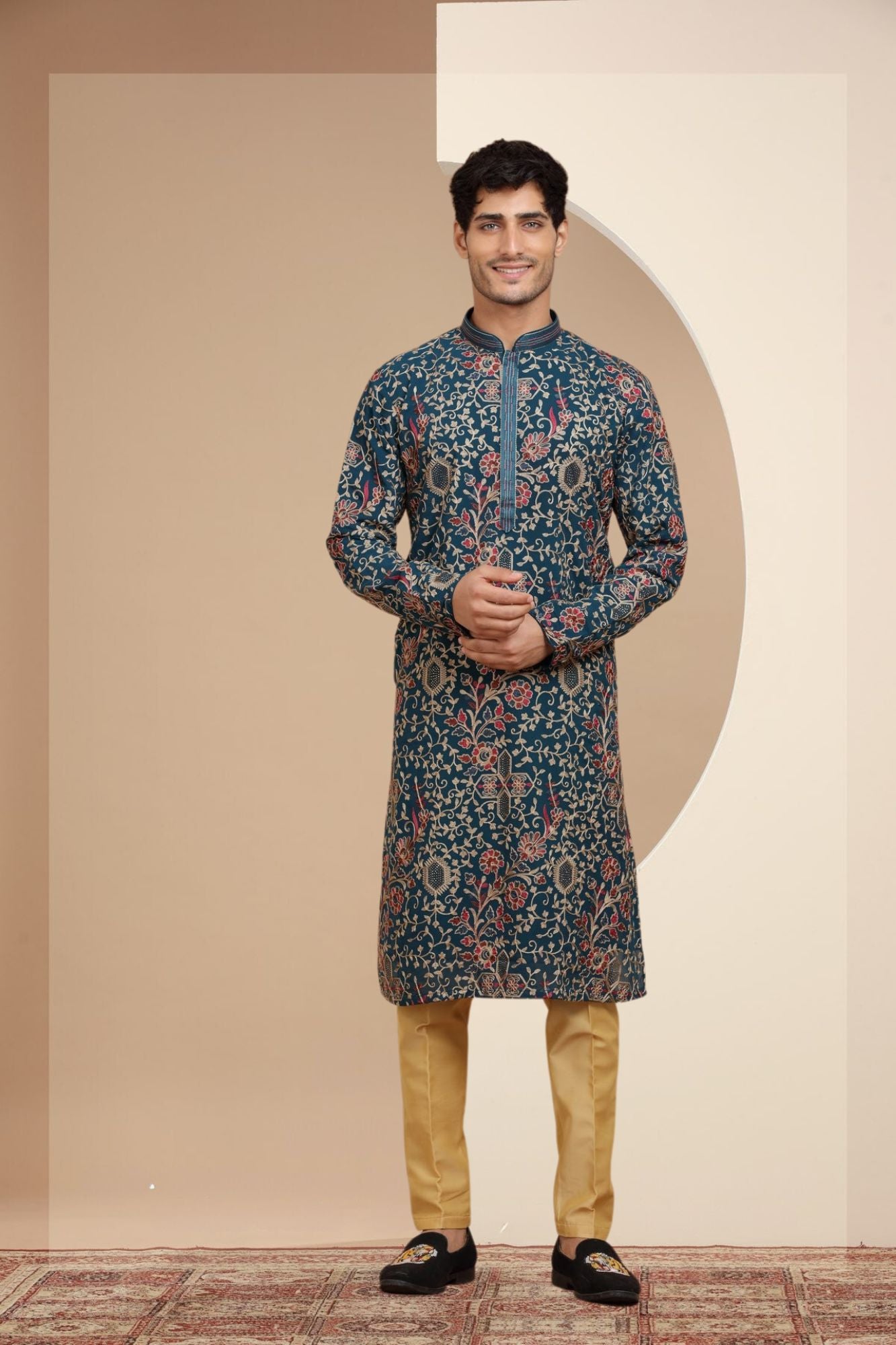 Blue Printed Kurta Set