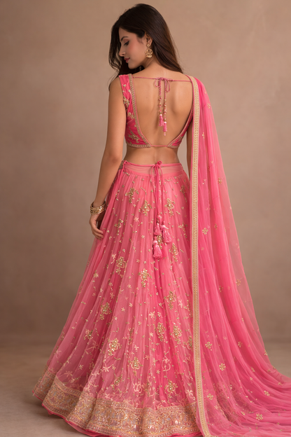 Blush Pink Embroidered Lehenga Choli