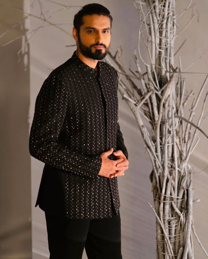 Classic Black Stylish Jodhpuri Suit