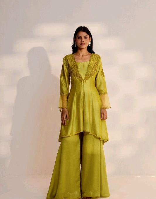 Light Green Kurti Palazzo Set