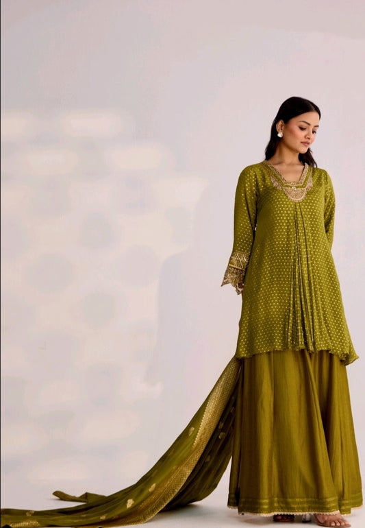 Mahendi Green Sharara Set
