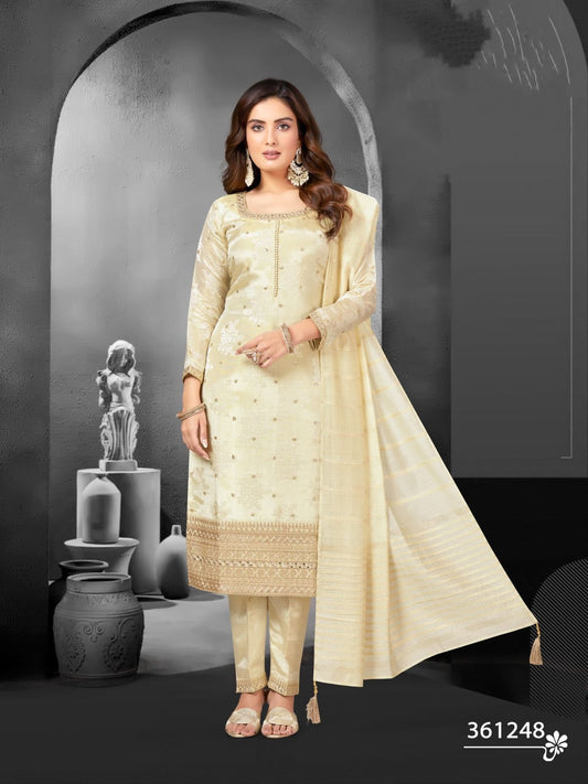 Off-White Silk Kurti Pant set