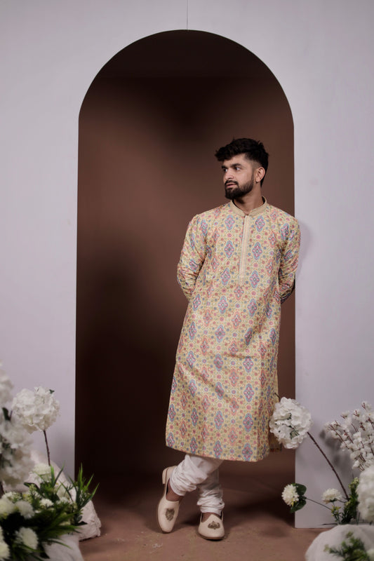 Sunshine Yellow Kurta Set with Playful Embroidery