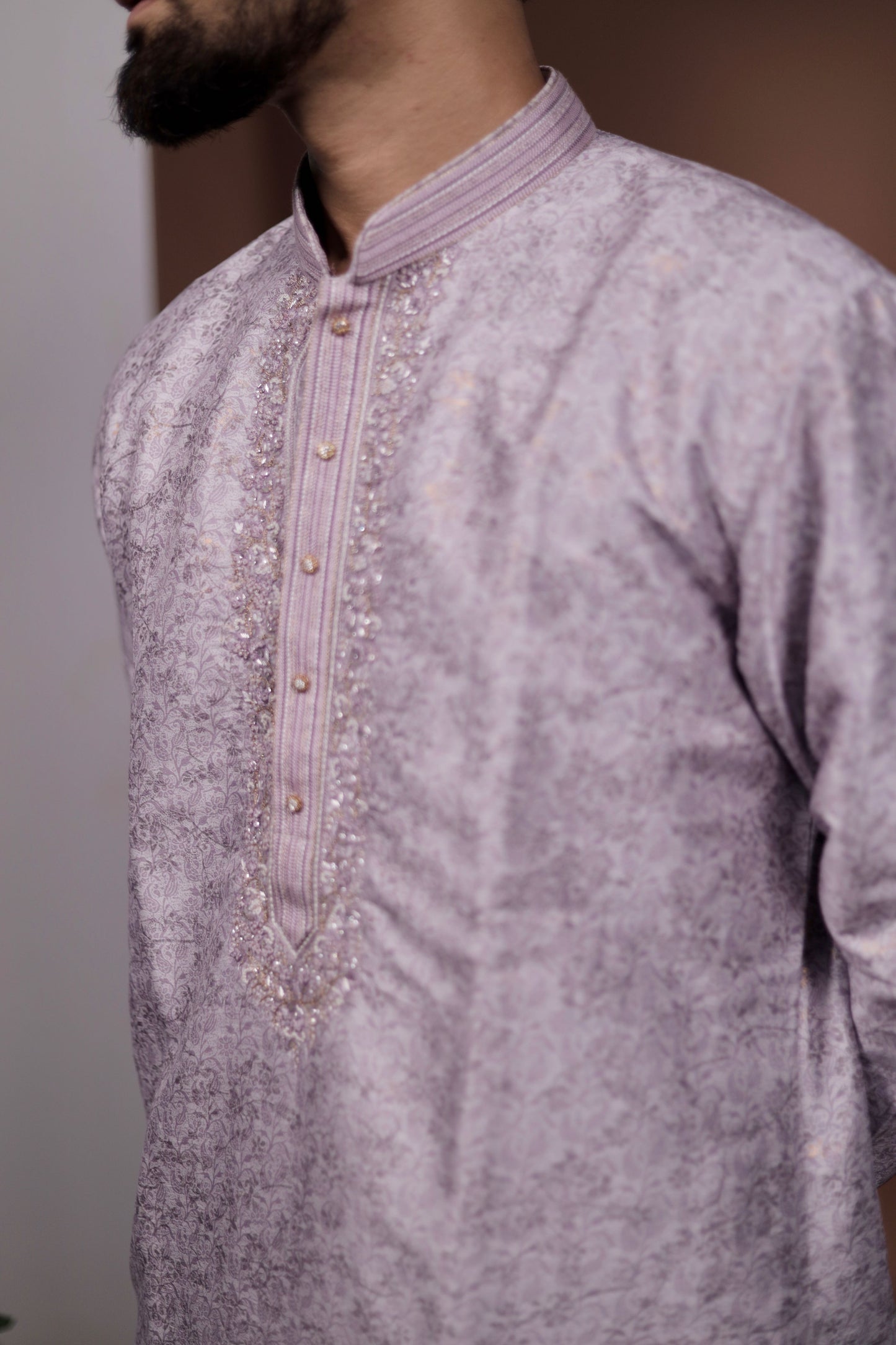 Ethereal Elegance: Pink Swan Kurta Set