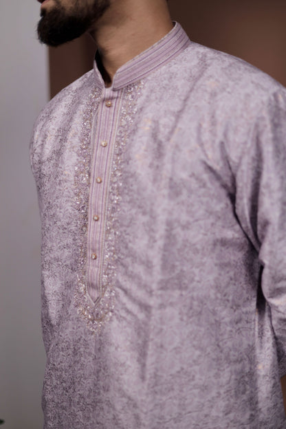 Ethereal Elegance: Pink Swan Kurta Set