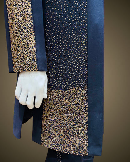 Midnight Blue Embellished Indo Western