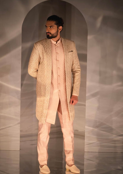 Peach Delight: Effortless Elegance in Indo-Western