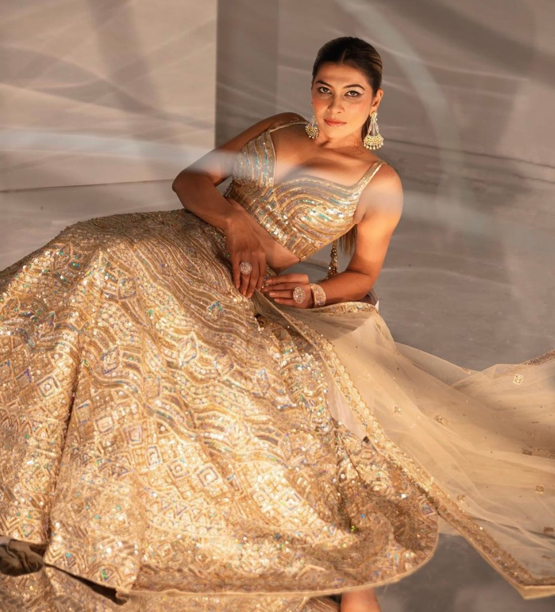 Golden Glow: Enchanting Lehenga Choli Set