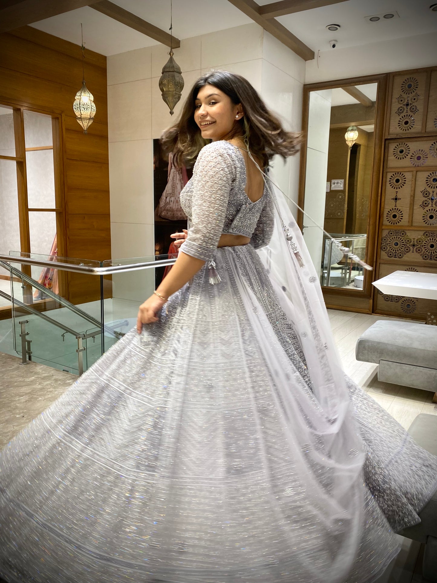 Lavender Elegance with Diamond Work Lehenga Set