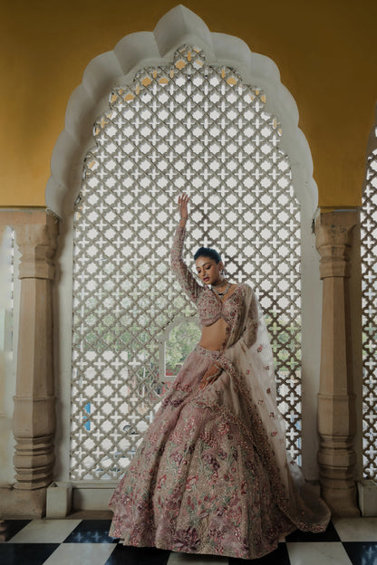 Ivory Beige Embellished Lehenga Set