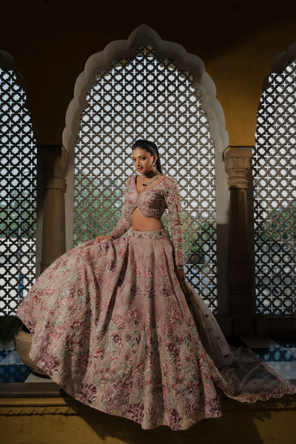 Ivory Beige Embellished Lehenga Set