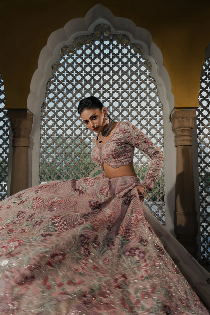 Ivory Beige Embellished Lehenga Set