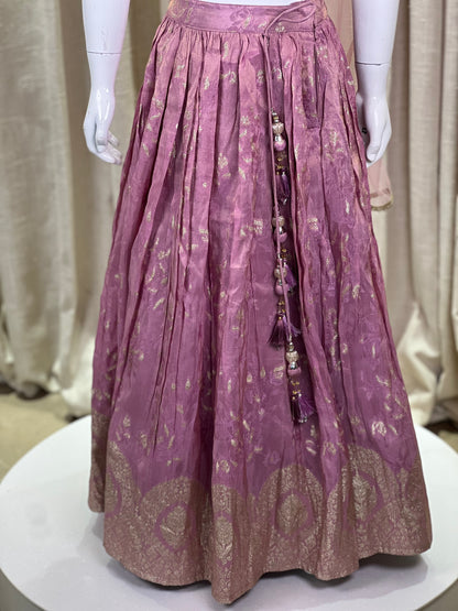Lavender Purple Embellished Lehenga Set for Girls