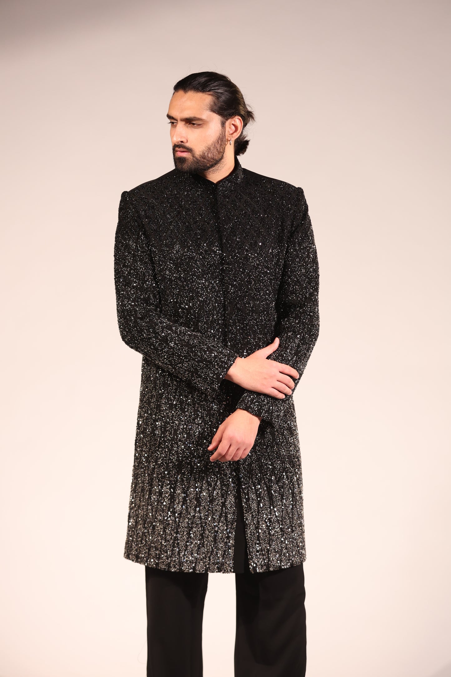 Midnight Shimmer Indo-Western Bandhgala