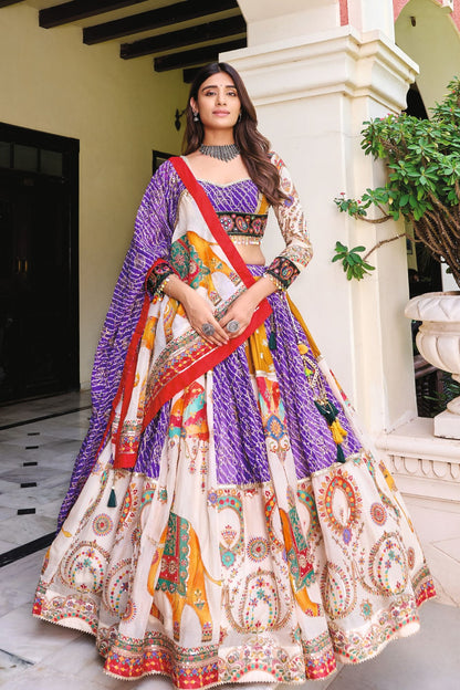 Multicolor Kutchi Embroidered Chaniya Choli