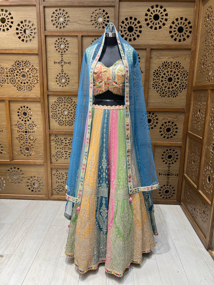 Multicoloured Embroidered Lehnga Choli
