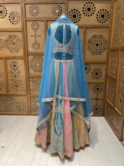 Multicoloured Embroidered Lehnga Choli
