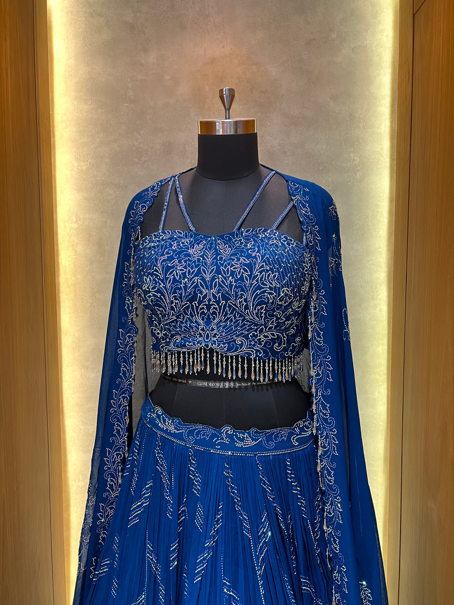 Navy Blue Diamond work Lehnga Choli