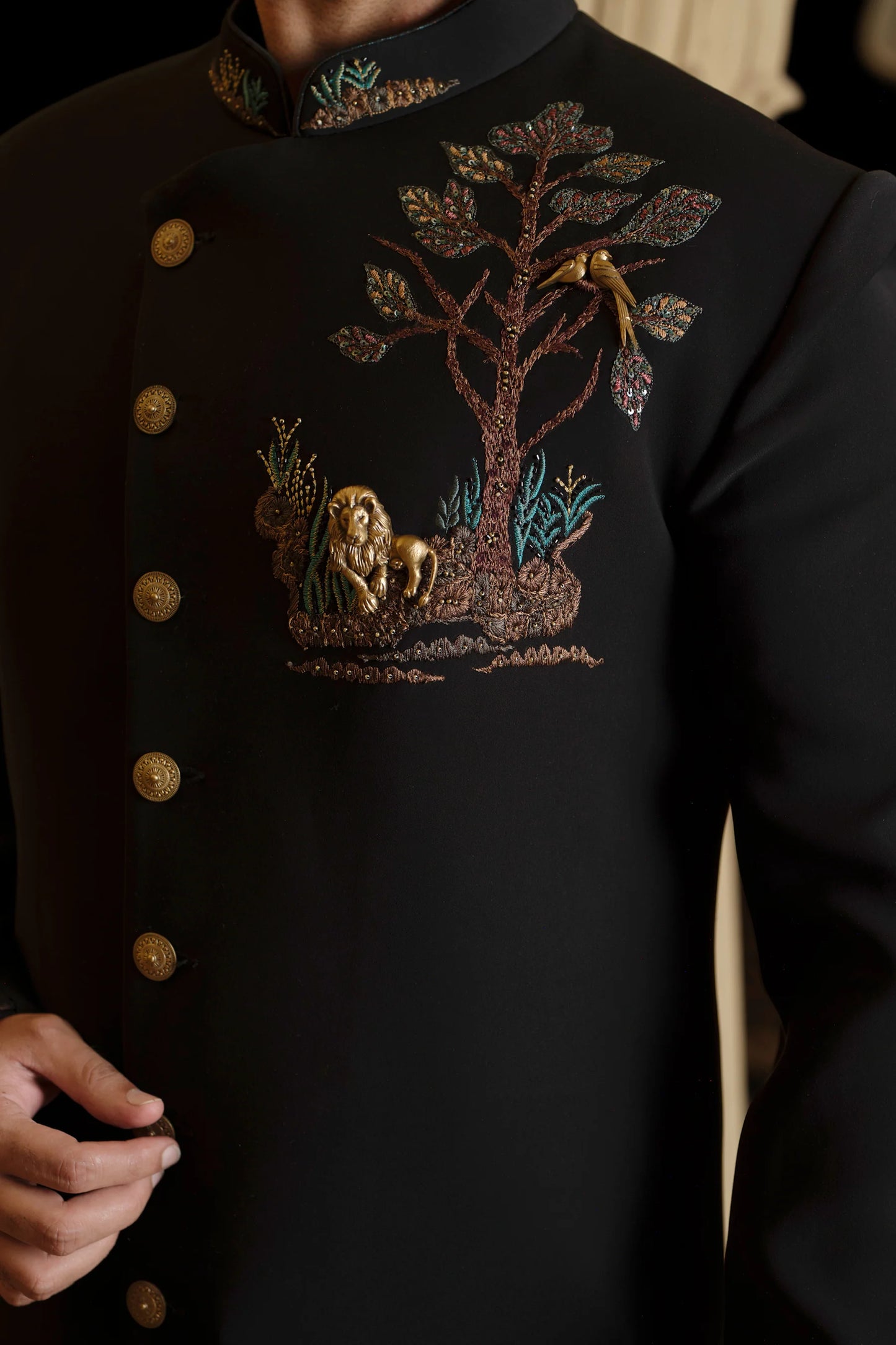 Noir Regal Lion Indo-Western