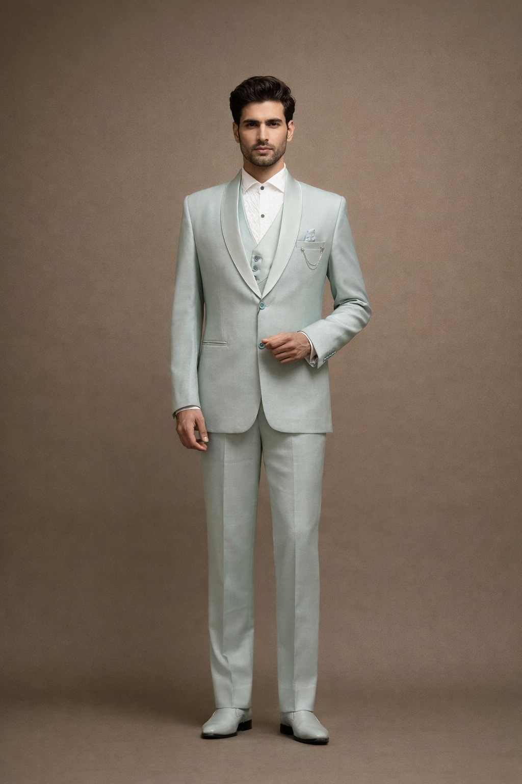 Pastel Mint Green Tuxedo Suit