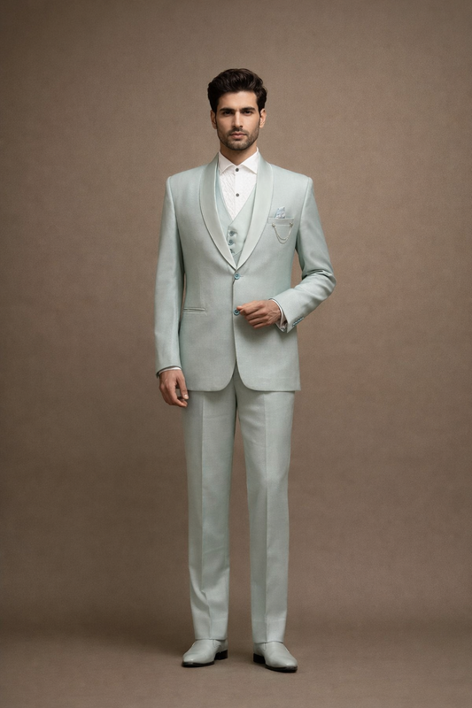 Pastel Mint Green Tuxedo Suit