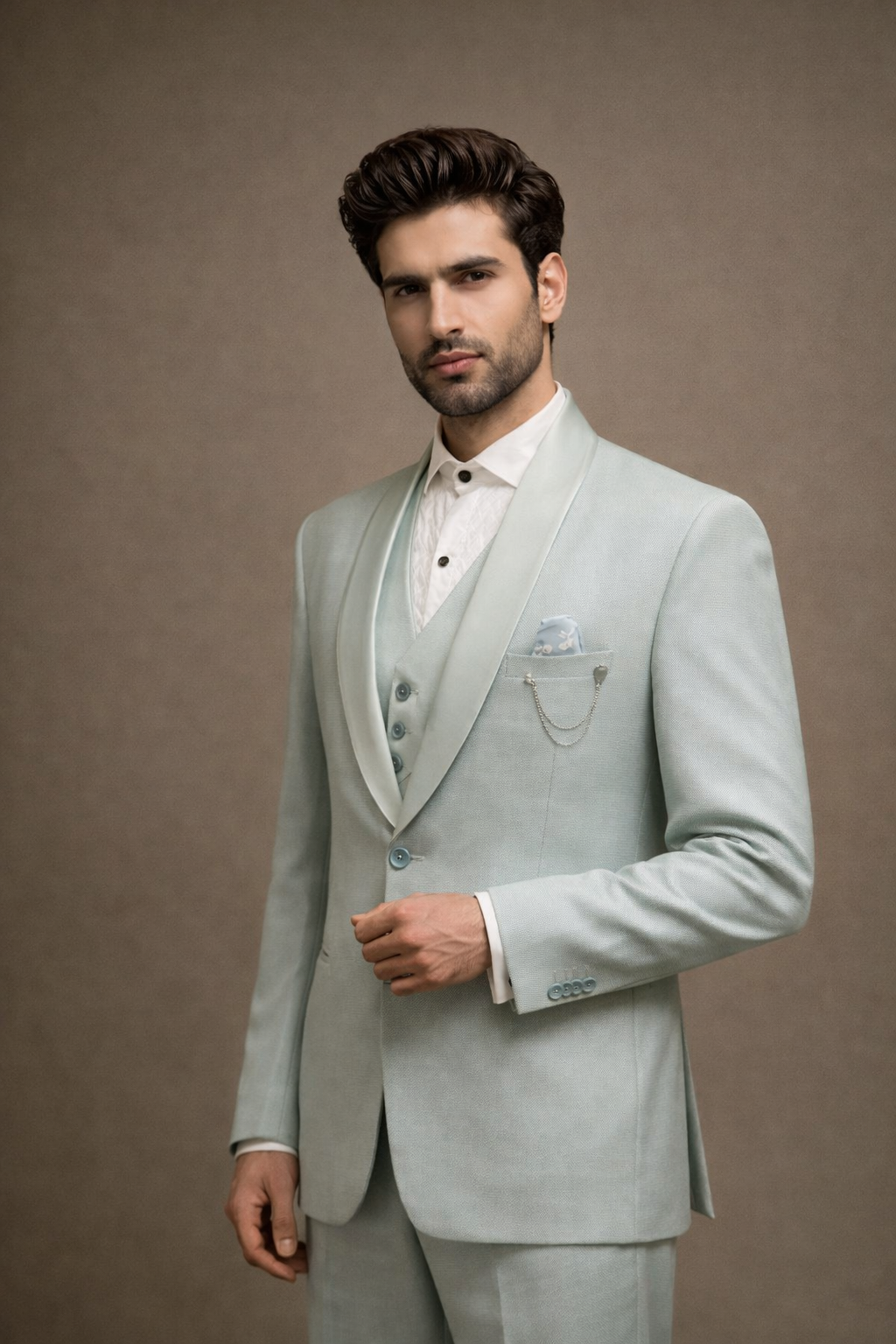 Pastel Mint Green Tuxedo Suit