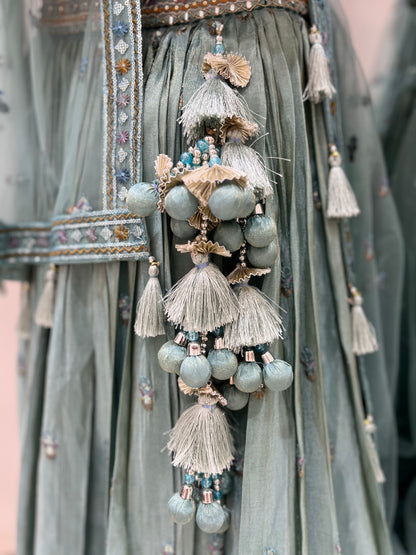 Pastel Shade of Teal Embroider Lehnga Choli