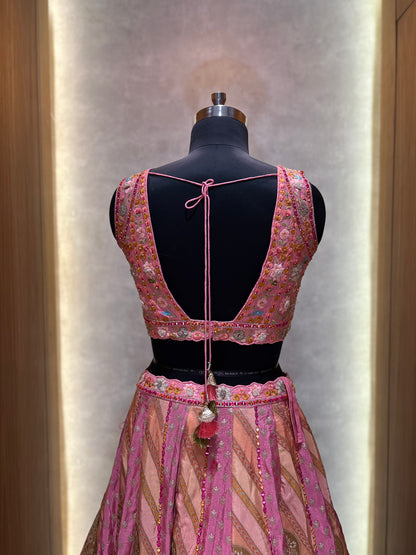 Pink Hues paint Lehnga Choli