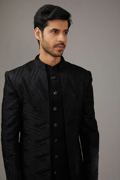 Geometric Textured Indo-Western Set