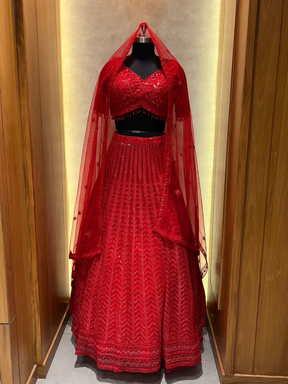 Red Sequence work Lehnga Choli