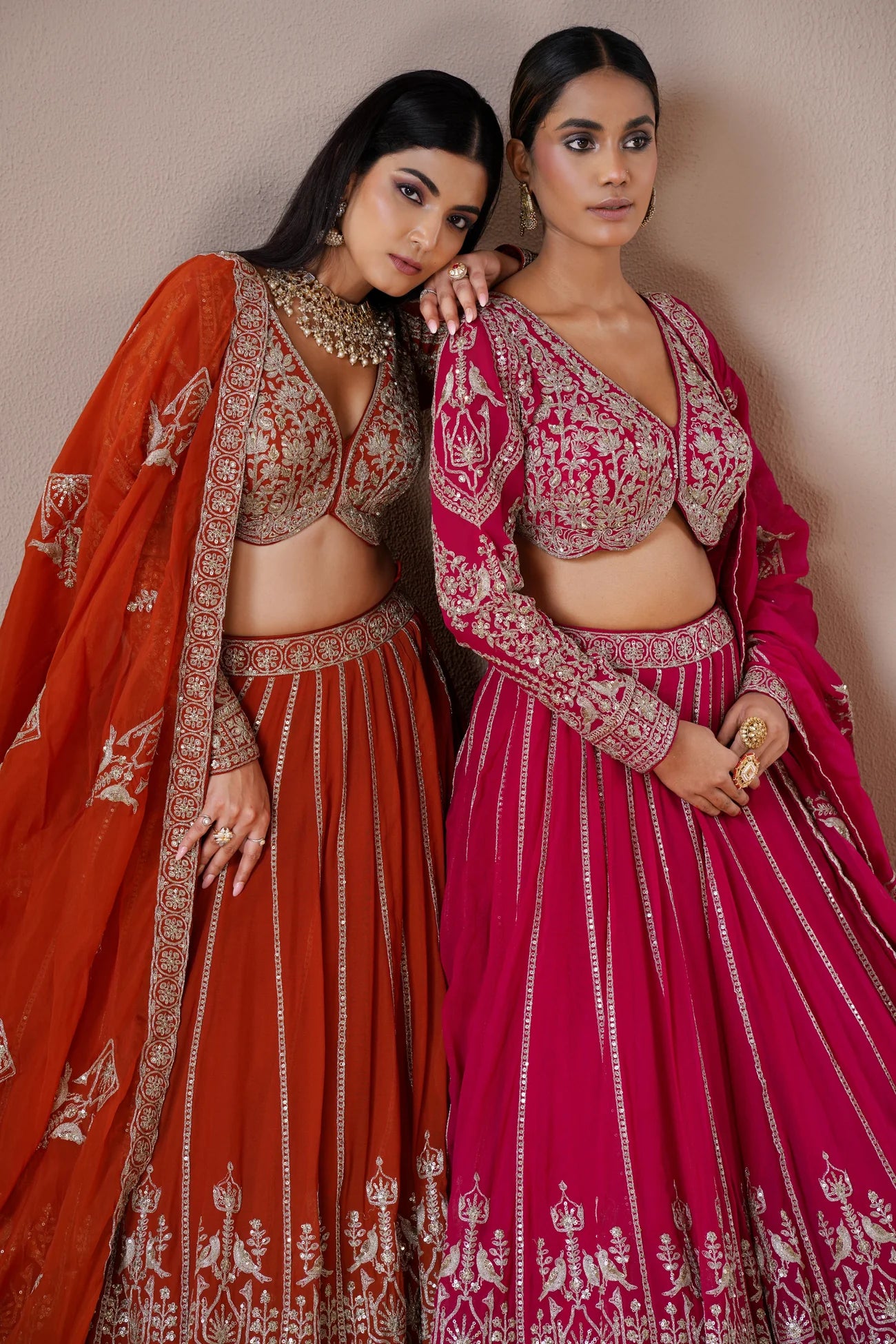 Pink Organza Lehenga with Intricate Zardosi Embroidery