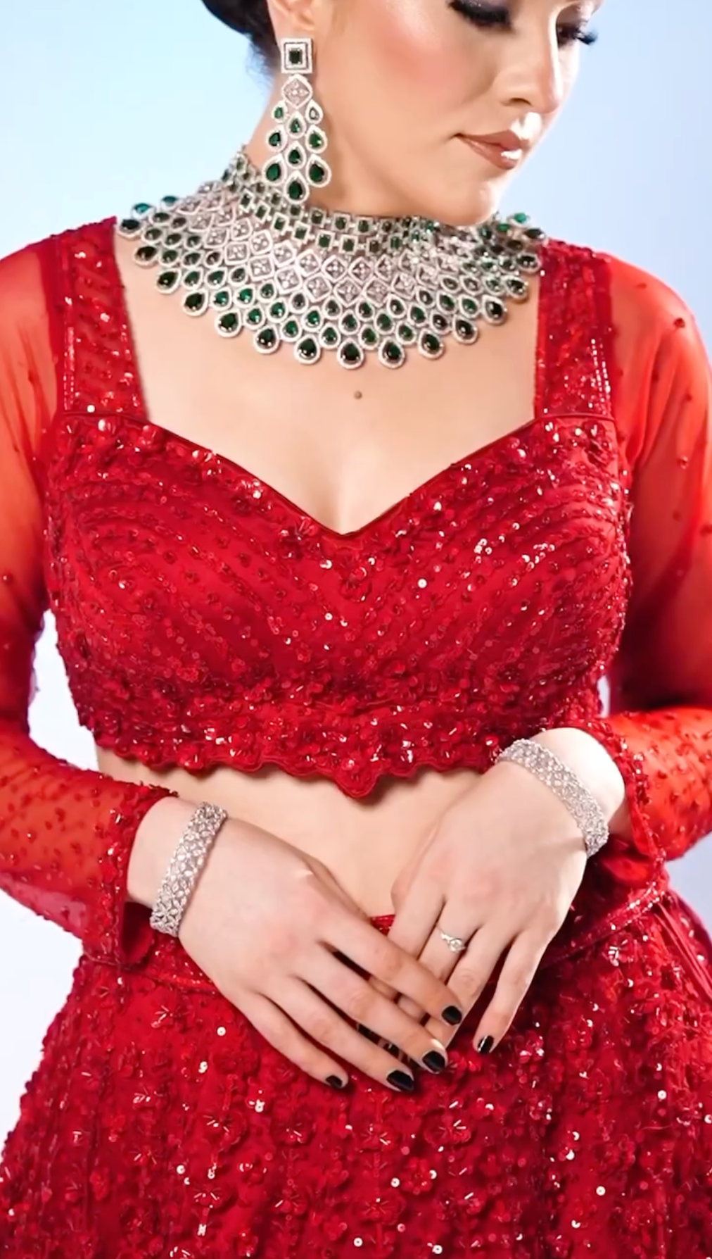 Resplendent Red Flared Lehenga set