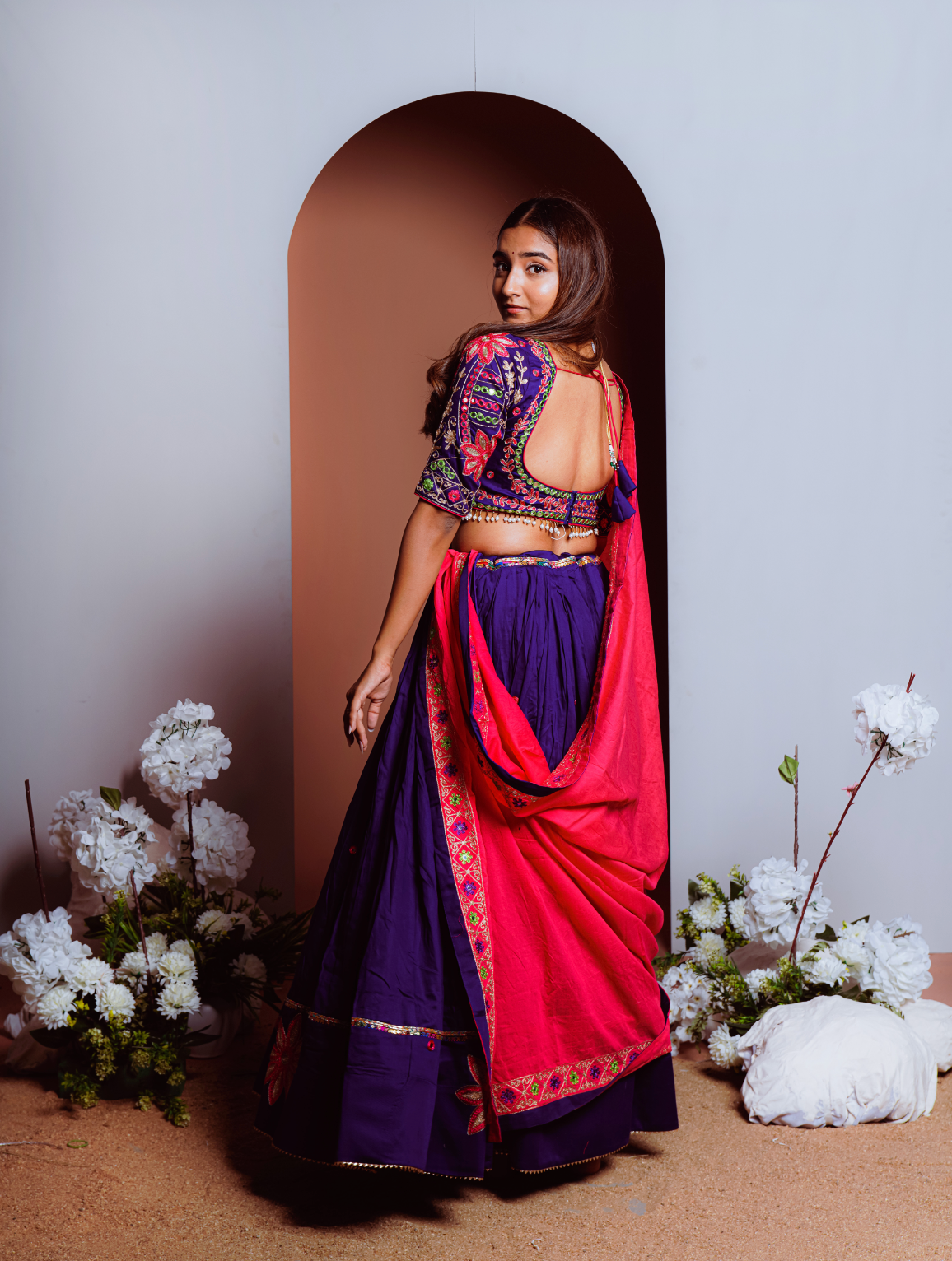 Purple Handcrafted Chaniya Choli set