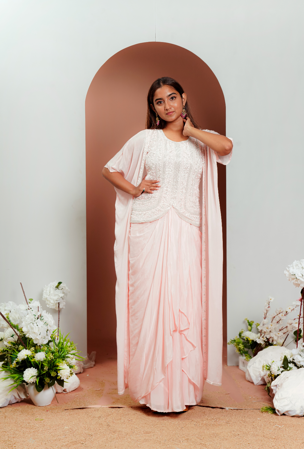 Light Pink Shimmer Lehenga Set