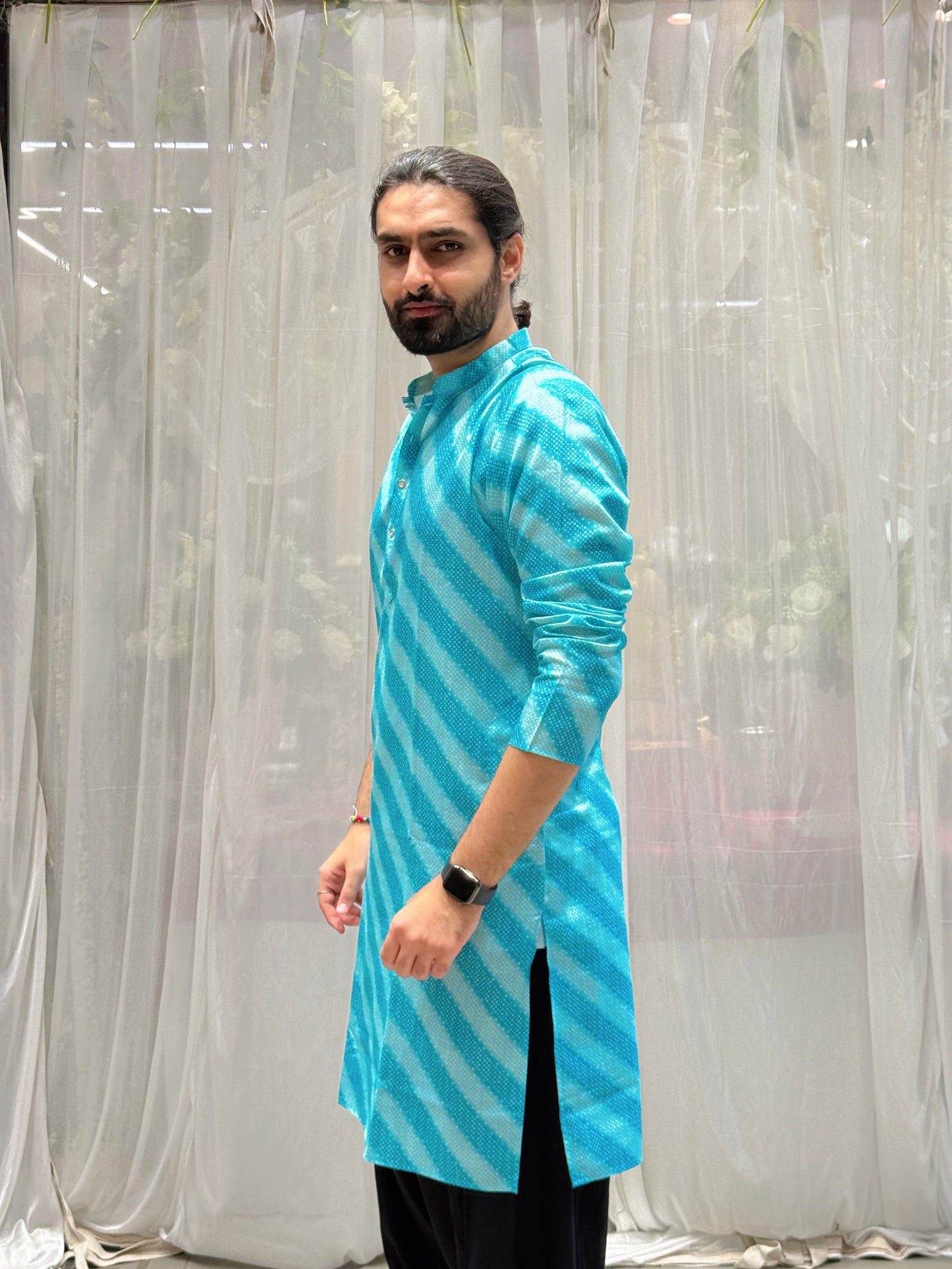 Sky Blue Bandhani Print Kurta