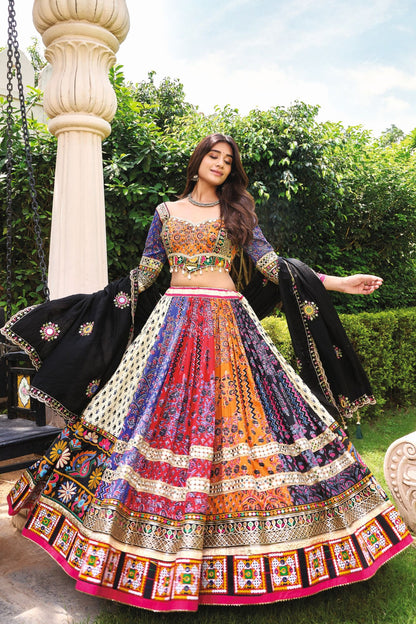 Vibrant Multicolor Traditional Gujarati Navratri Chaniya Choli Set
