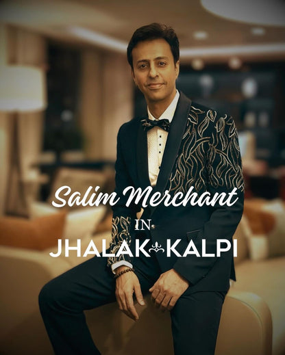 Black Designer Tuxedo Worn by Salim Merchant