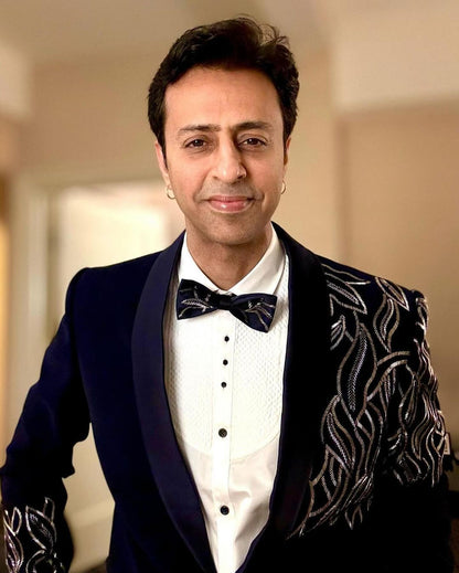 Black Designer Tuxedo Worn by Salim Merchant