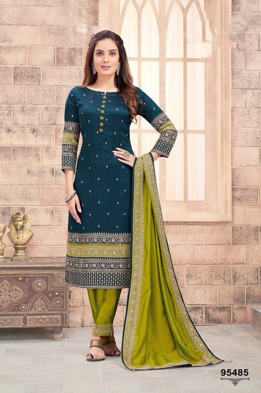 Green Silk Fabric Kurti Pant
